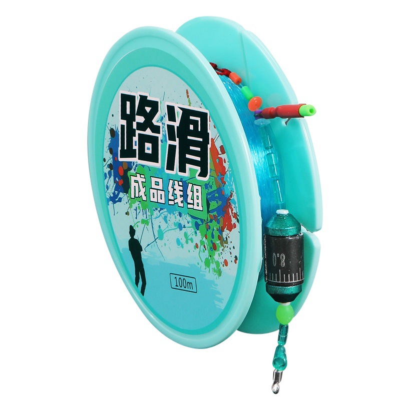 Road slide line set suit finished Rock Rod slide float ice fishing line set long shot Luya winter fishing tied finished main line set