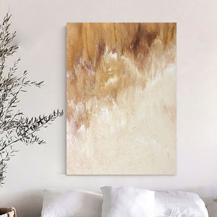 E Painting Hand-Painted Oil Painting | ＜Deposition＞Modern Wabi-Sabi Bedroom Oil Painting Abstract Decorative Painting Purely Handmade