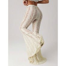 C 48399 Lace slim flared pants 蕾丝修身喇叭长裤跨境外贸