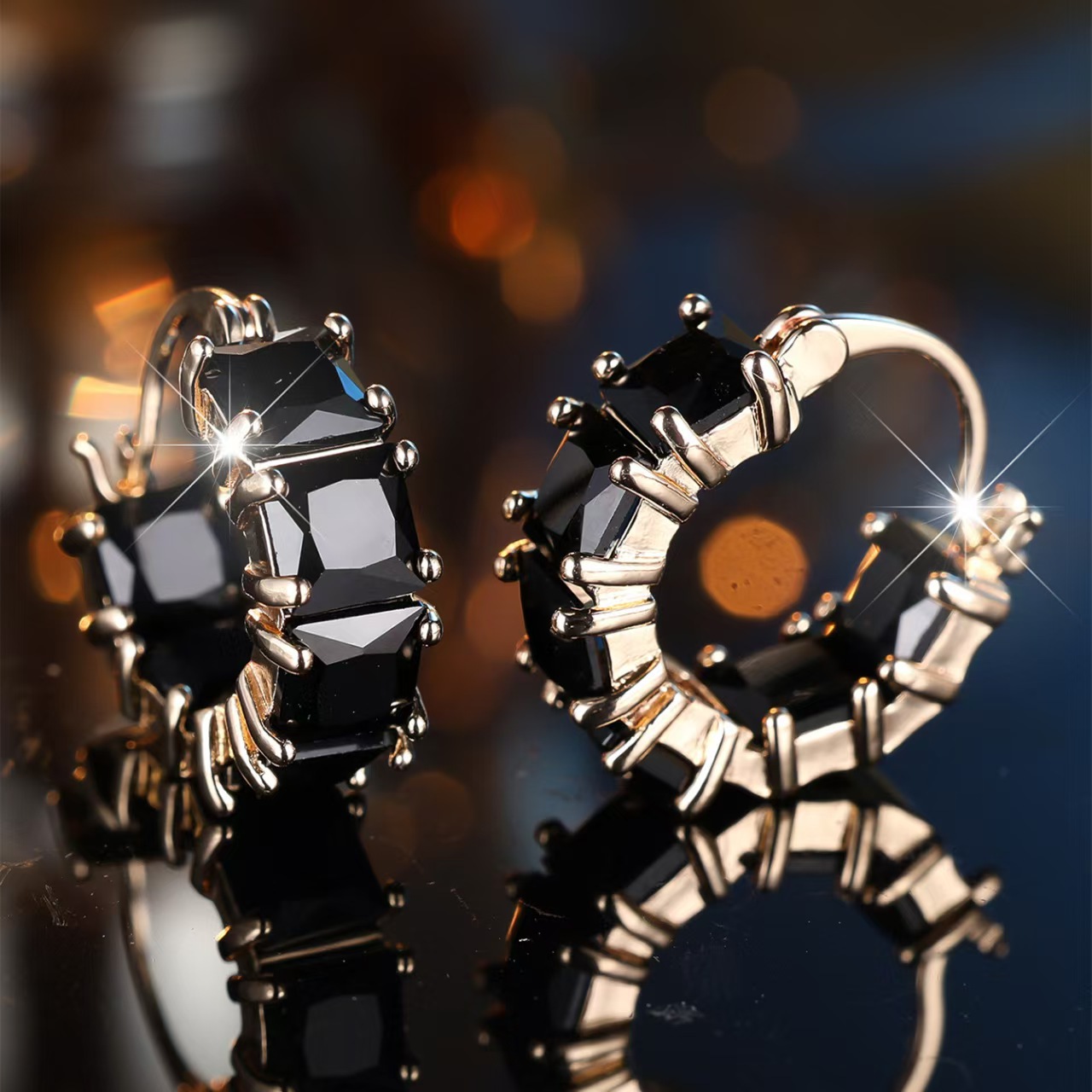 French Square Zircon Drop Earrings Elegant High-end Jewelry_voghion.com