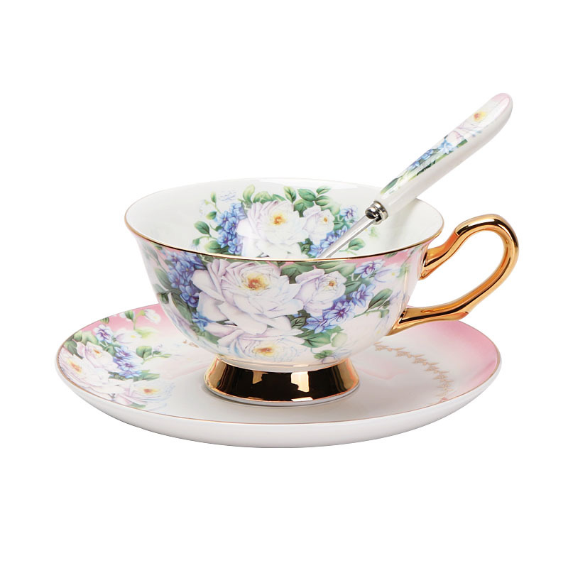 Taza de café de cerámica europea de hueso, taza de cerámica doméstica creativa, taza de alta calidad, caja de regalo de taza exquisita al por mayor