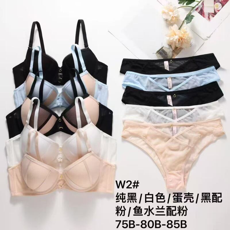 European and American Style Mixed Stock Lingerie, Sexy Floral Lace Push-Up Bra Set for Women