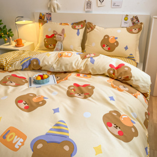 100 cotton padded sanding quilt cover single-piece autumn and winter single student 150x 200x 230 double cotton quilt cover