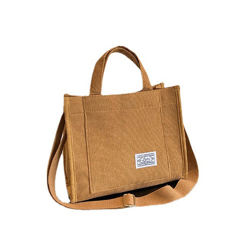 Cross-border tote bag, corduroy women's handbag, Korean-style women's bag, casual crossbody bag, trendy shoulder bag for college students