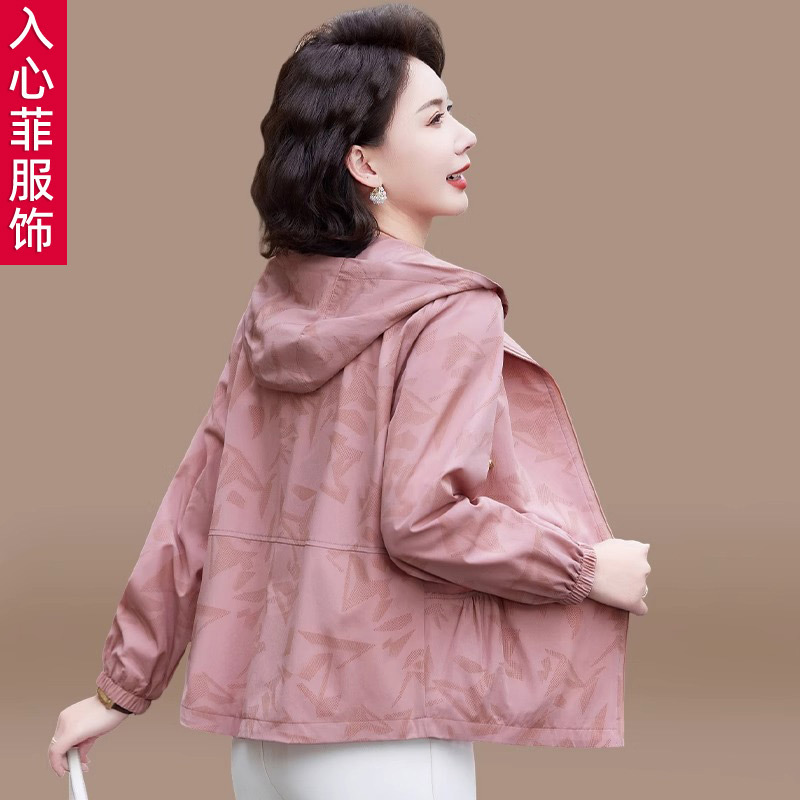 Grandma's Spring Coat Spring Long-sleeved Top for the Elderly Women's Western Style Mother's Clothes for the Elderly Turn-over Collar