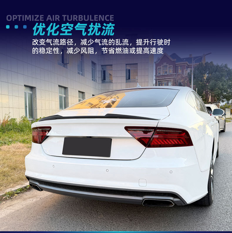 Suitable for Audi A7 S7 C7 2011-2017 M4 Style Rear Wing, Roof Wing, Spoiler, Wind Deflector, Cross-Border Modification