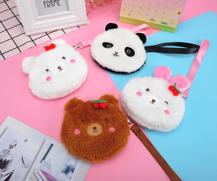 Girl's Animal Plush Zipper Kids Wallets display picture 1