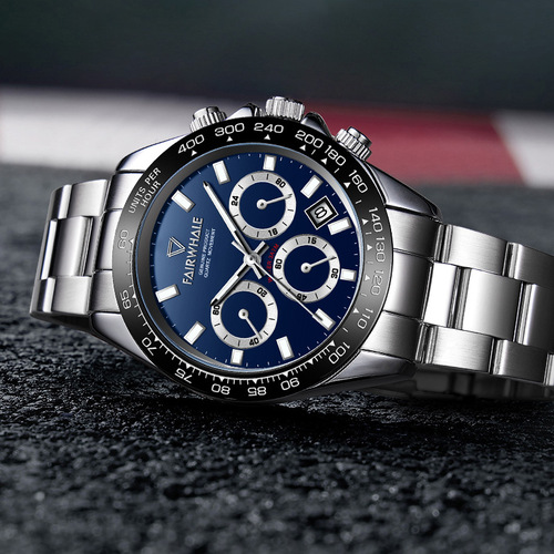 Mark Huafei watch men's Daytona three-eye round multi-functional sports waterproof fully automatic quartz watch
