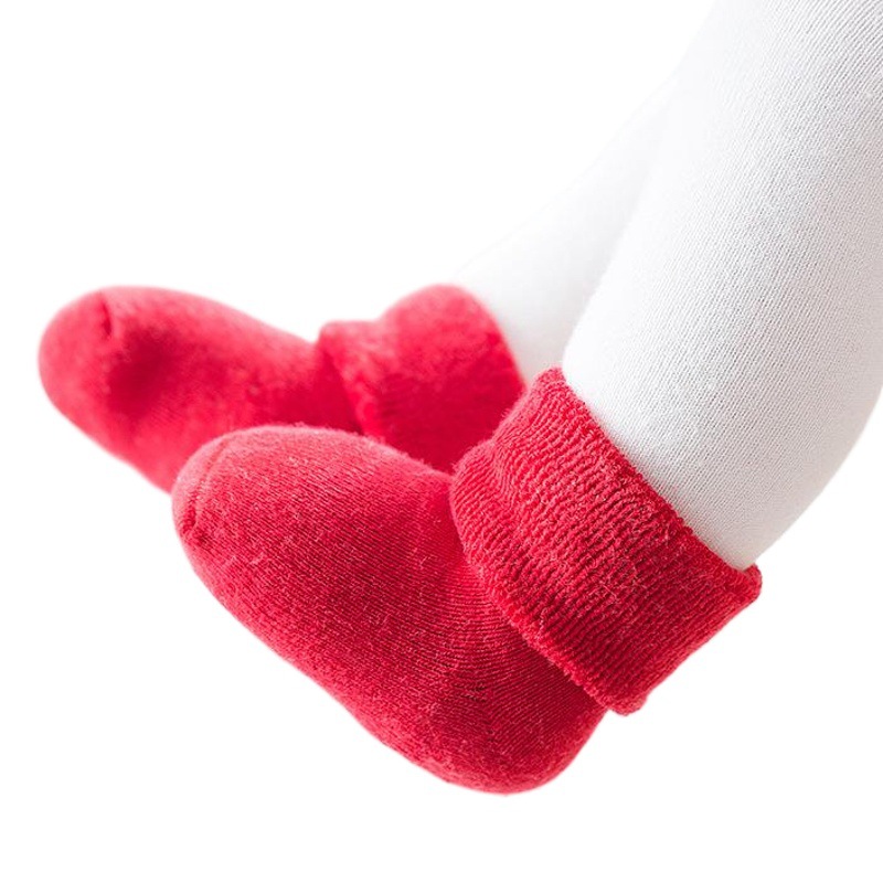 Año DE NACIMIENTO engrosado bebé Terry Calcetines rojo auspicioso Año nuevo bebé calcetines media pantorrilla toalla caliente recién nacido Calcetines