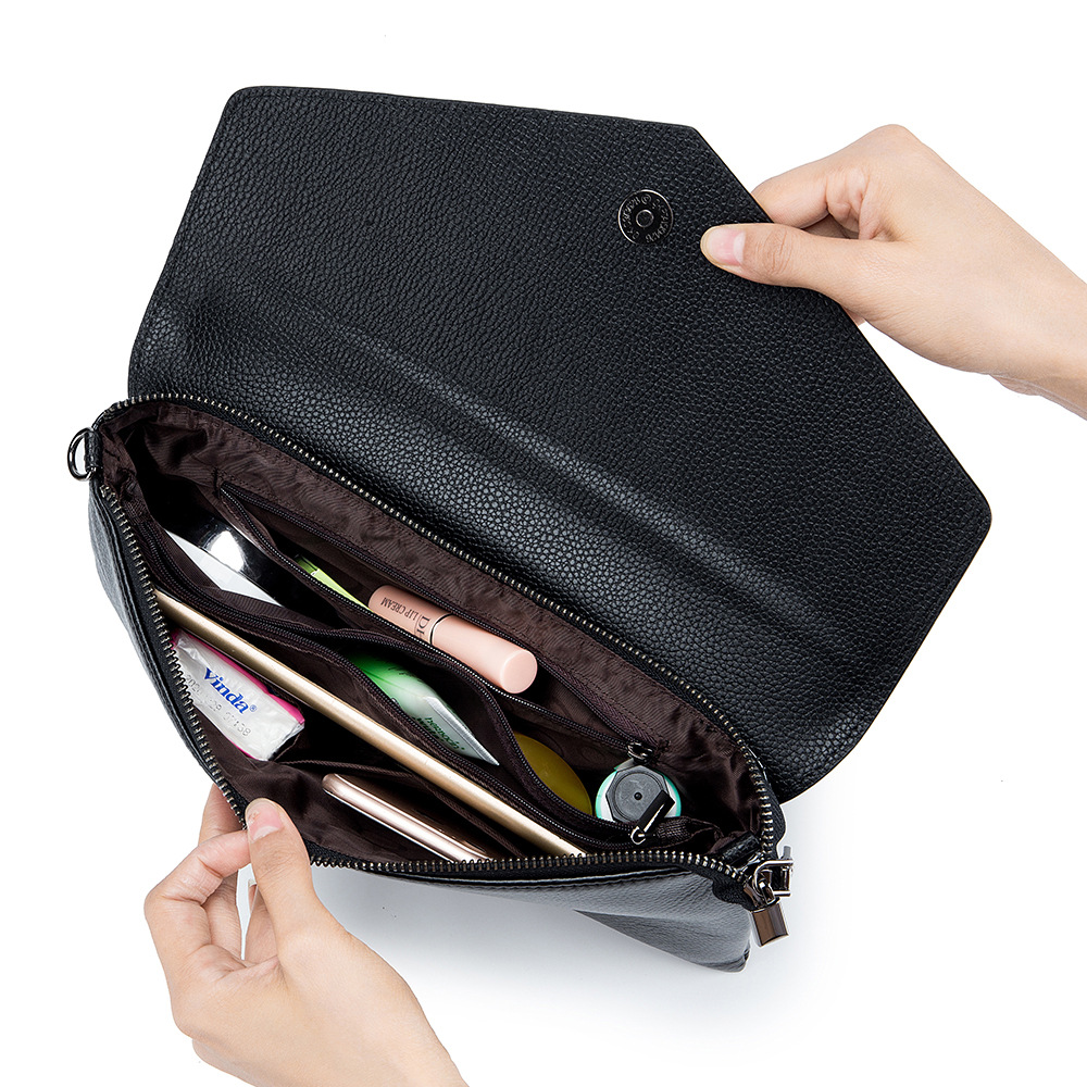 Women's Fashion Clutch Bag - Large Capacity Genuine Leather Envelope Bag, Versatile Casual Evening Bag - Thumbnail 2