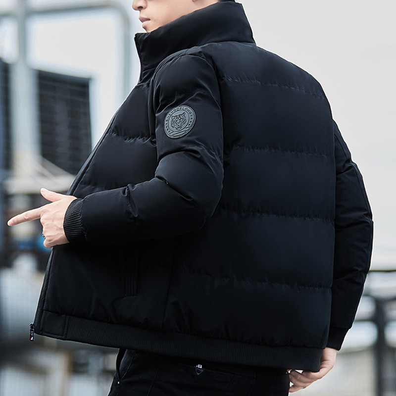 2022 New Cotton Coat Men's Winter Velvet Thickened Trendy Korean Style Student Jacket Winter Cotton Jacket Men's Silk Cotton Jacket