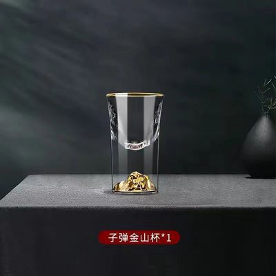 Taza de vino china casera de alta calidad, copa de vidrio de cristal, copas de vino de oro de Phnom Penh