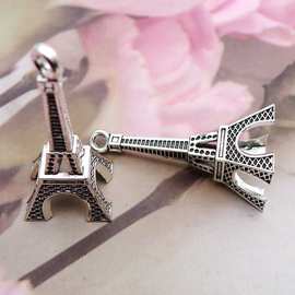 LY1226  17*39mm合金埃及铁塔古银色吊坠挂件饰品配件100个/包3克