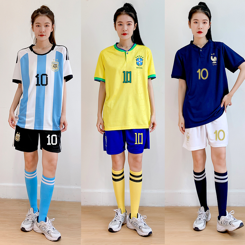 Football Uniforms for Women, Custom-Printed Student Loose Sports Training Uniforms, Kidsren's Game Team Uniforms, Ronaldo Messi Jerseys