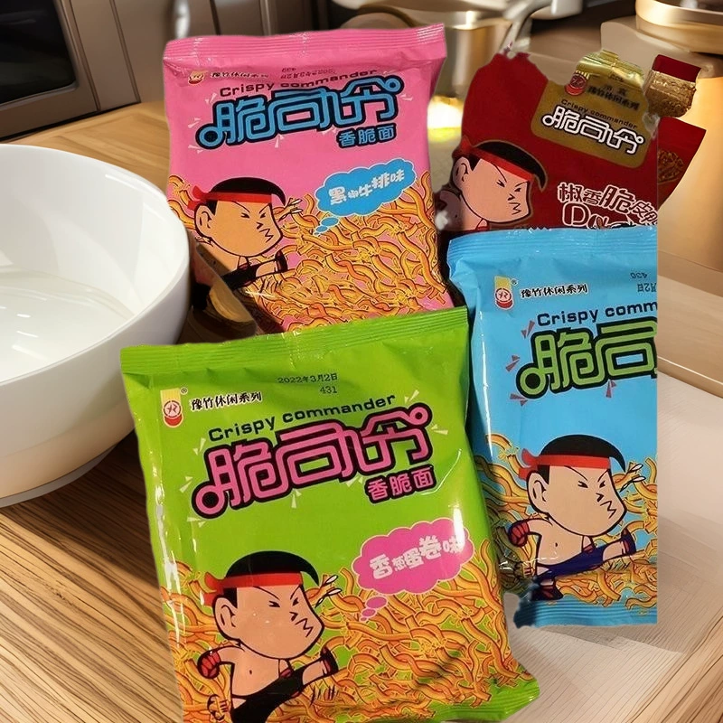 Хрустящий командир, сухая хрустящая лапша, бамбуковая лапша быстрого приготовления, целая коробка с лапшой, сухая лапша, ностальгические закуски, фаст-фуд детство