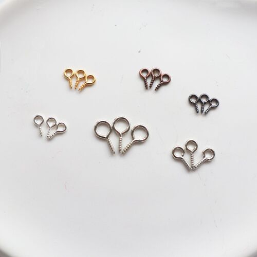 diy resin drilled sheep eye ring jewelry accessories screw round head ring hook self-tapping horn nail