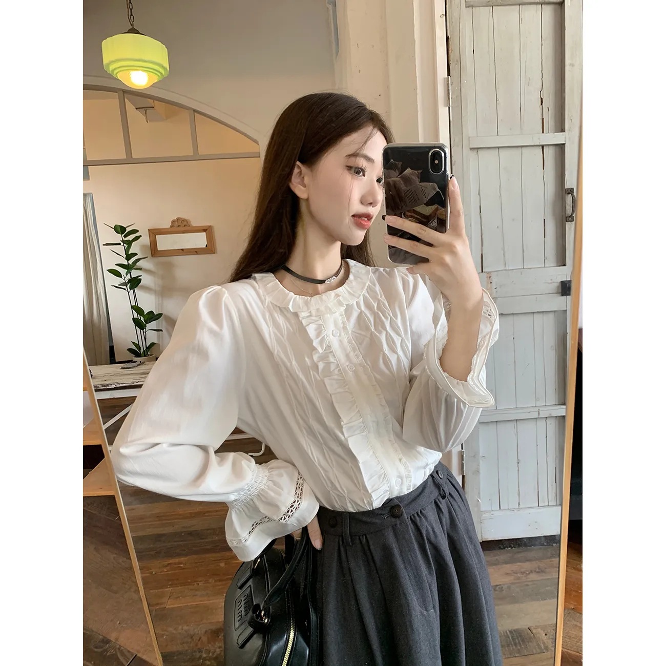 흰색 셔츠 [꽃선택, 품질좋음]