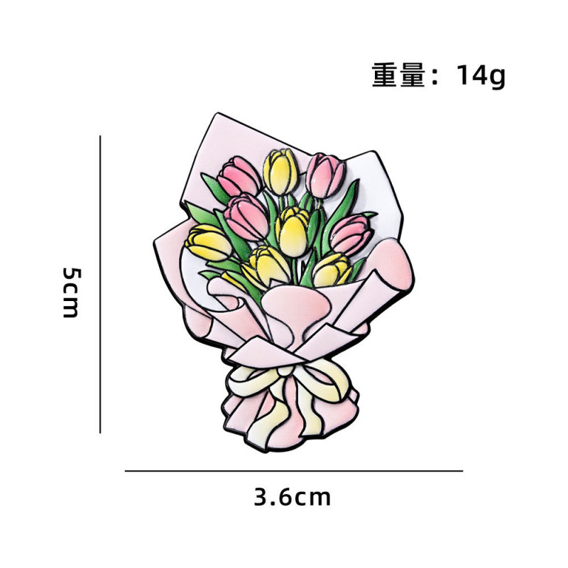 国庆献花冰箱贴合金磁吸郁金香向日葵玫瑰花牡丹百合精美纪念礼品|undefined