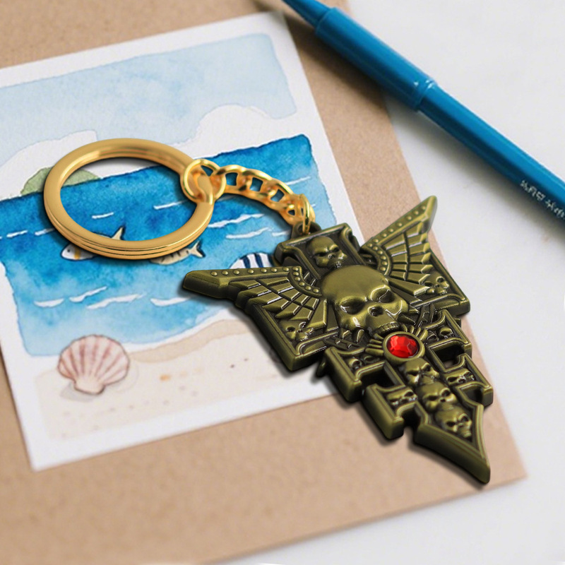 Inquisition Keychain Warhammer Peripheral Keychain 3D Retro Metal Pendant Gamer Gift Collection