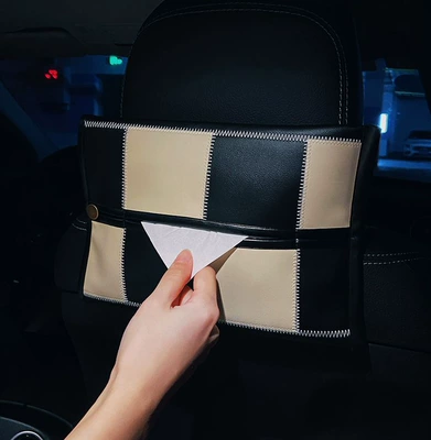 Multi-Functional Tissue Box Chinese – Car tissue box/set - car-model-black-and-white-cream-plaid