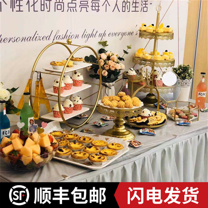Decoración DE LA MESA de postre soporte de exhibición traje bandeja de pastelería comida fría té descanso Mesa pastel estante tarde té merienda stand