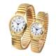 Factory direct supply xapwv middle-aged and elderly elastic band men's watch women's steel band couple quartz watch female student batch