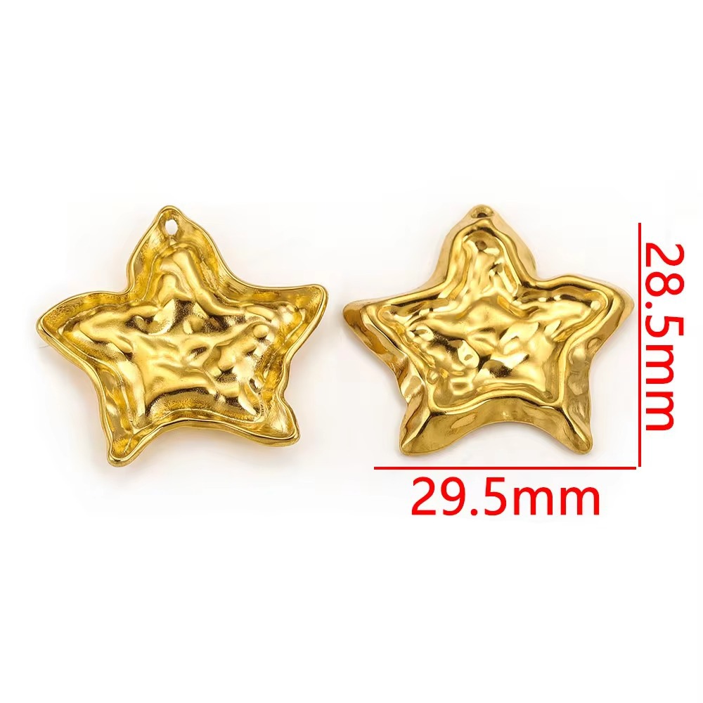 Acero inoxidable pentagonal concha de titanio colgante colgante colgante collar de titanio 18K oro color protector accesorios collar acero titanio joyería DIY