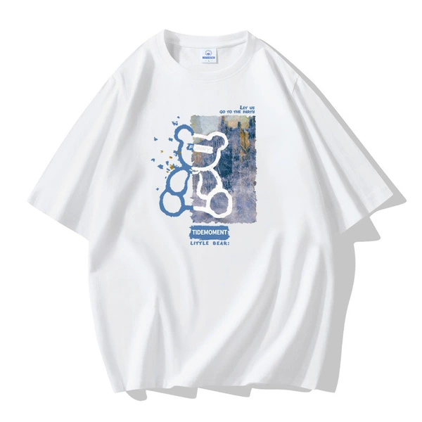 Blue, white, with little bears
