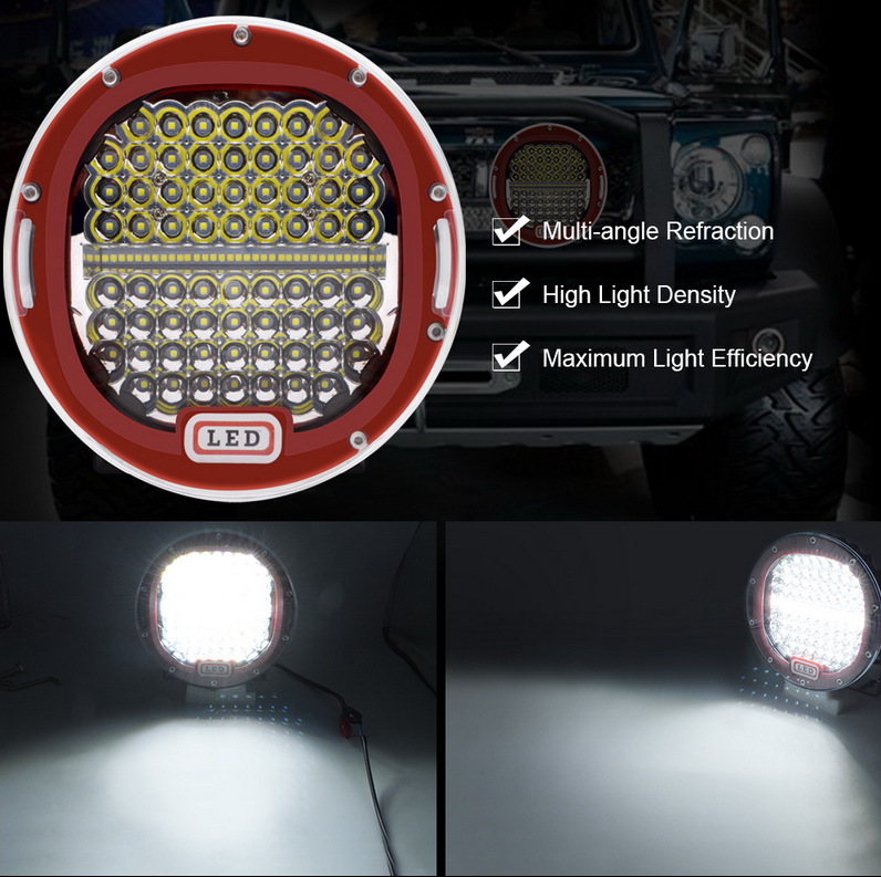Transfronterizo caliente de 7 pulgadas 300Wled luz de trabajo del coche de alta potencia proyector redondo nave Industrial y Minería off-road Luz de parachoques