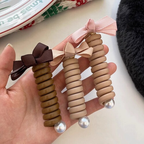 Butterfly knot straight wire phone cord circle braid magic tool for girls to tie high ponytail fixed magic low ponytail braid cord