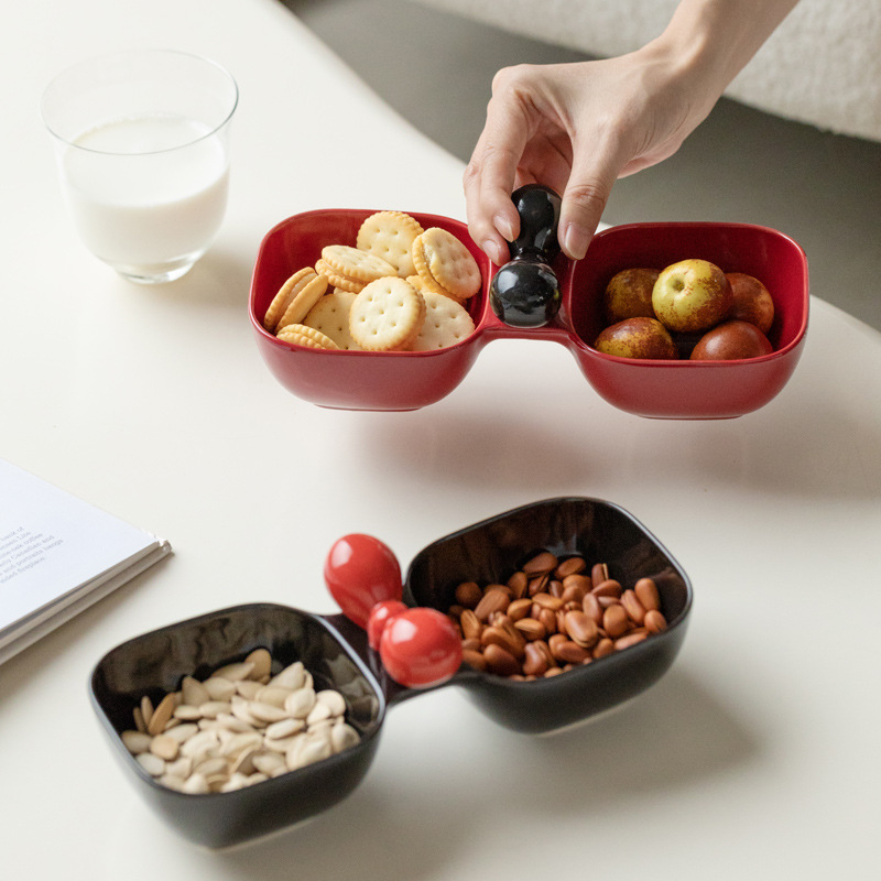 Plato de frutas de cerámica sala de estar mesa de té aperitivos semillas de melón bocadillos tazón de frutas paneles de dulces almacenamiento de entrada