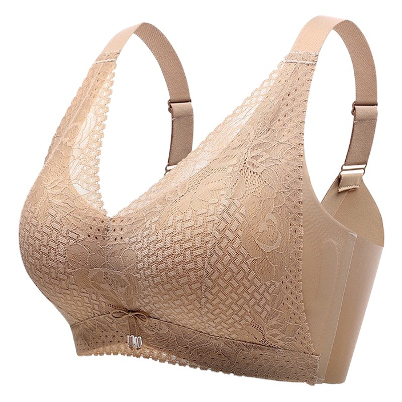 A26 Tailandia ropa interior de mantenimiento de látex de las mujeres profundo V encaje sin costuras sujetador inalámbrico sujetador de recolección de mama