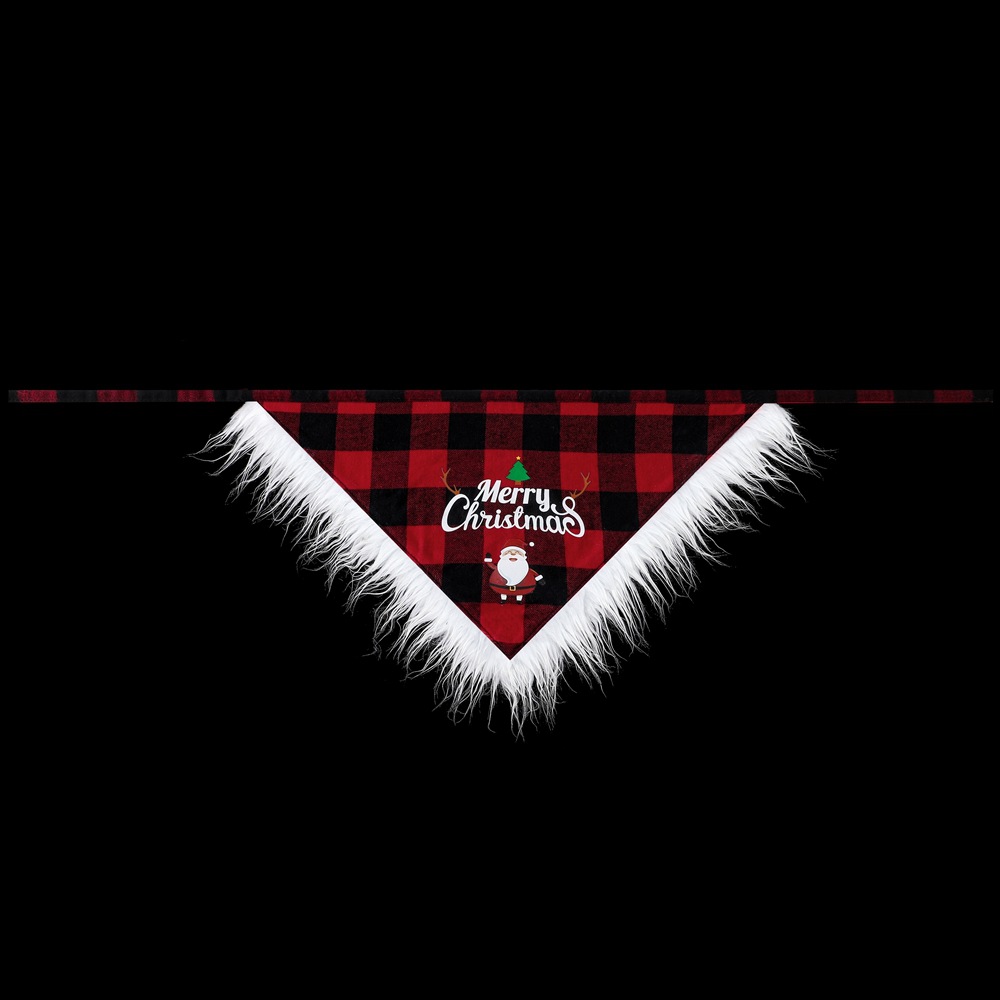 Fábrica transfronteriza nueva Navidad algodón Plaid británico mascota triángulo bufanda perro bufanda Navidad mascota