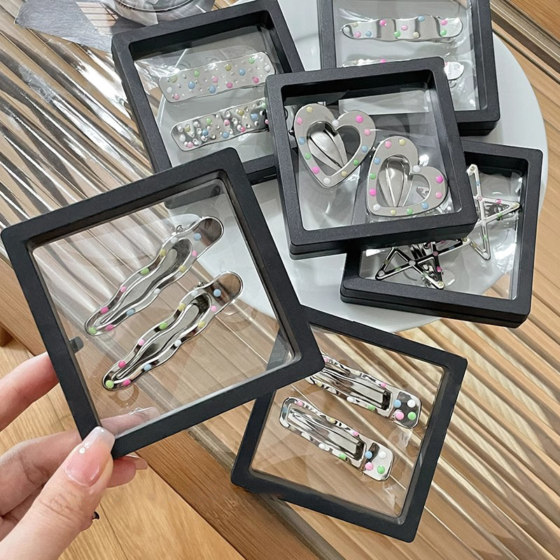 Punto de color goteo de aceite de plata clip de cabello de metal para mujeres nuevo clip lateral de goteo de agua clip de cabello de cabeza clip de cabello frente joyería clip de frangeo