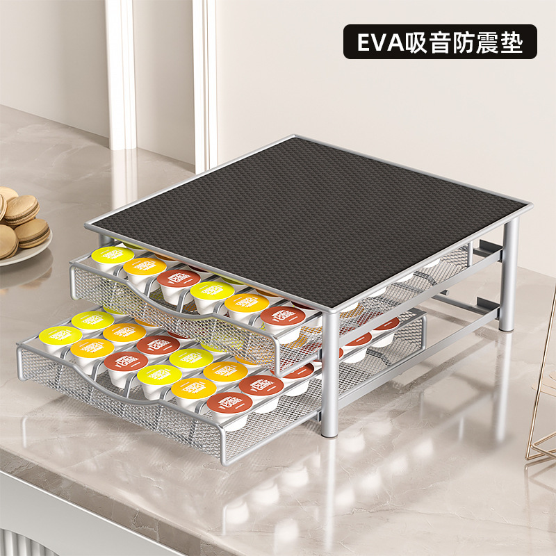 国境を越えて72粒の多趣味クールなカプセル収納ケース防塵金二重抽出コーヒーカプセル棚|undefined