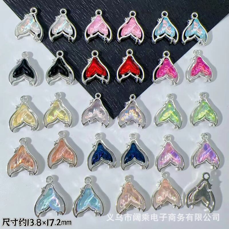 Fantasy super fairy color gradient mermaid tail pendant diy handmade earrings necklace bracelet jewelry accessories wholesale