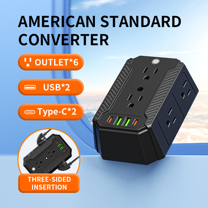 Taiwán enchufe de EE.UU. 110V enchufe estándar de EE.UU. 6 agujeros enchufe de fila de México enchufe de fila de Canadá TK comercio electrónico transfronterizo image 19