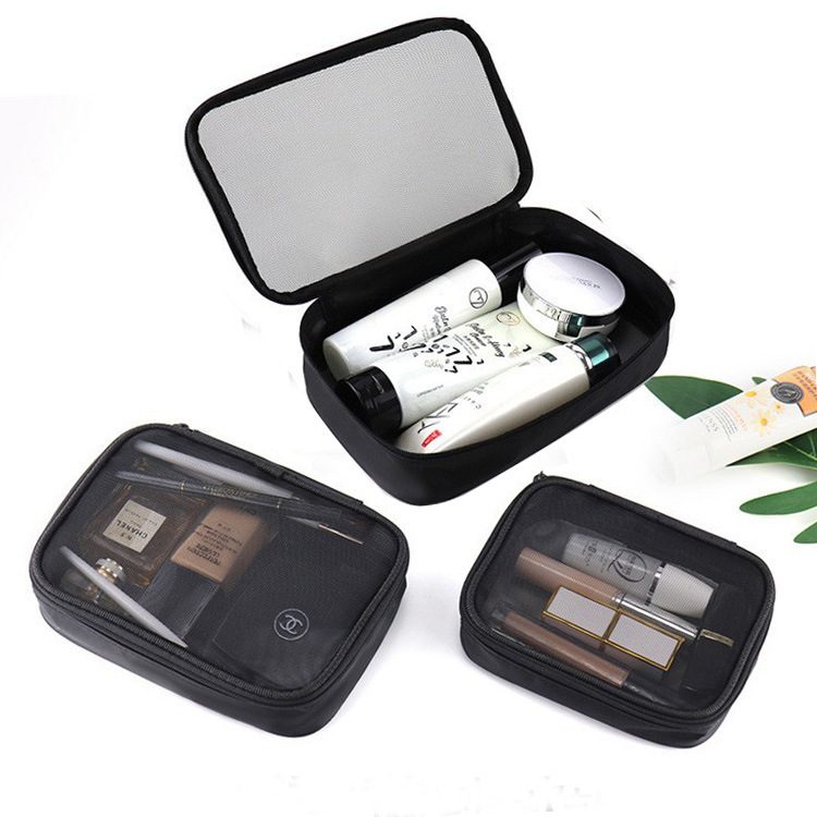 Foreign Trade New Portable Transparent Breathable Mesh Cosmetic Bag Waterproof Large Capacity Portable Women's Travel Toiletry Storage Bag Foreign Trade New Portable Transparent Breathable Mesh Cosmetic Bag Waterproof Large Capacity Portable Women's Travel Toiletry Storage Bag