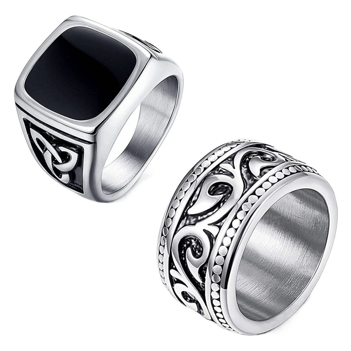 Cross-Border Amazon Hot-Selling Celtic Triangle Knot Cast Stainless Steel Ring European and American Men's Jewelry Personalized Ring