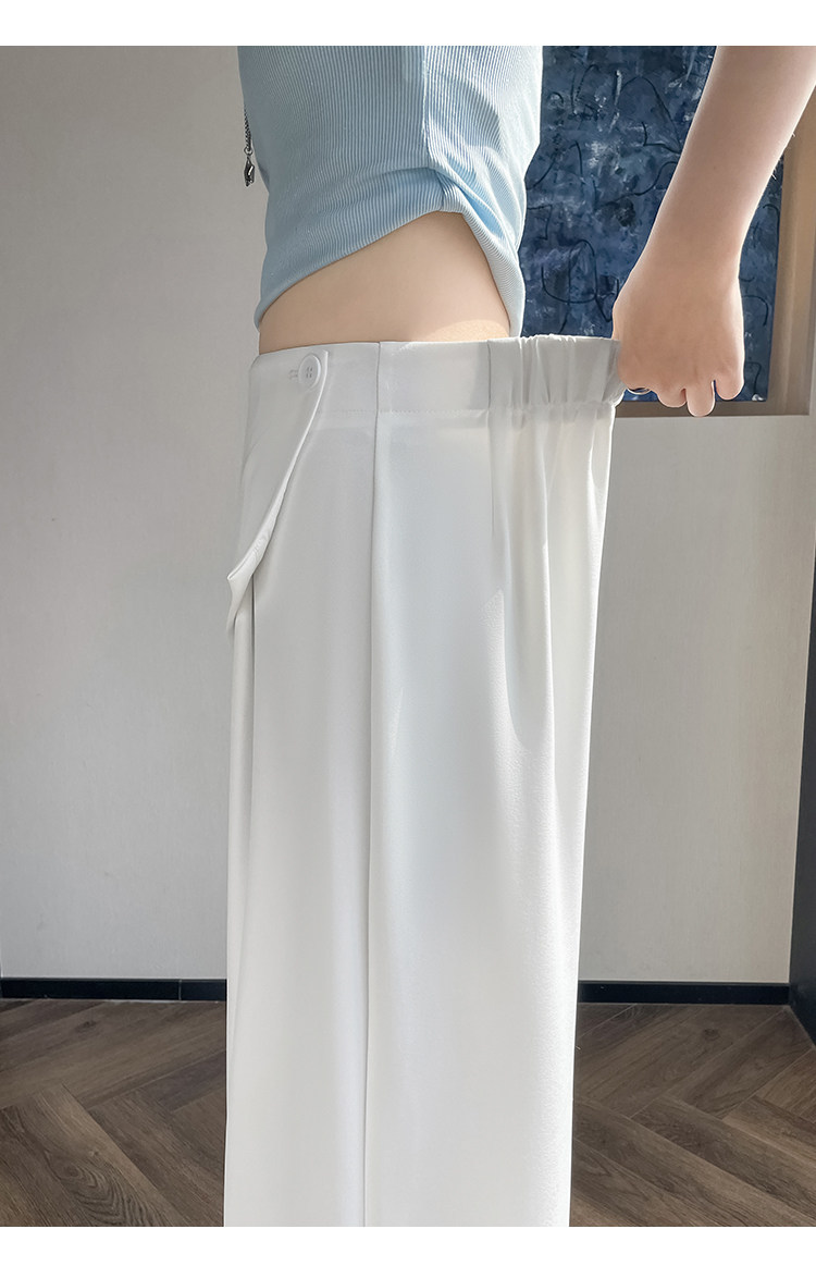 Quần culottes nữ ống rộng phối mảnh giả hai dây, cạp cao tạo dáng thon gọn — Xám kéo dài chi tiết 32