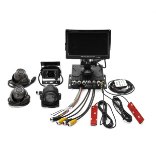 Truck 4-channel 4G Video Recorder SD Card MDVR Set 1080P Hd WaterProof Camera 7inch Monitor