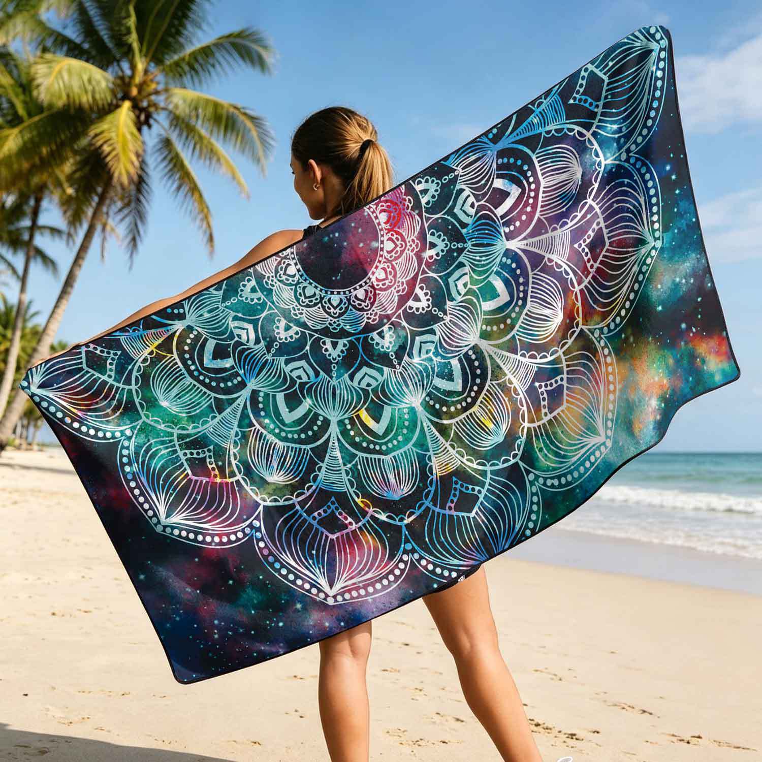 2-piece dual-use car seat cover, ultra-fine fiber, can be used as a beach towel, printed car protective seat cover 6