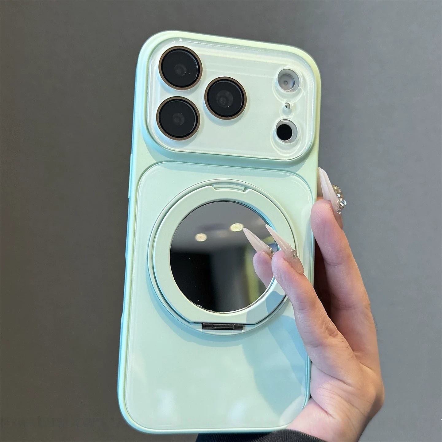 Maqnit telefon qabı, fırlanan dayaq və güzgü ilə