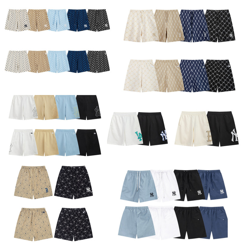 MLB Summer Cross-border Men and Women Couple Diamond Old Flower Casual Embroidered Shorts Comfortable Loose Sweatpants New Fashion