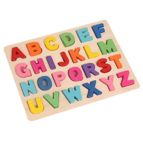 Cross-border specializes in digital letter three-dimensional jigsaw cognitive children's educational toys baby literacy wooden puzzles wholesale