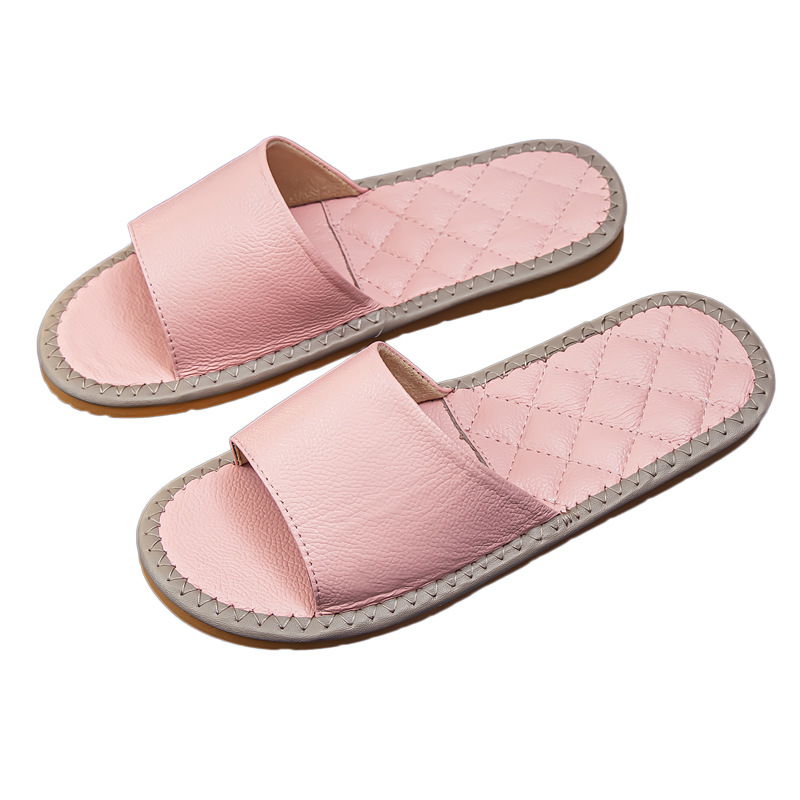 Lady Sandals Indoor Leather Rubber Quick Drying Flip Flops_voghion.com