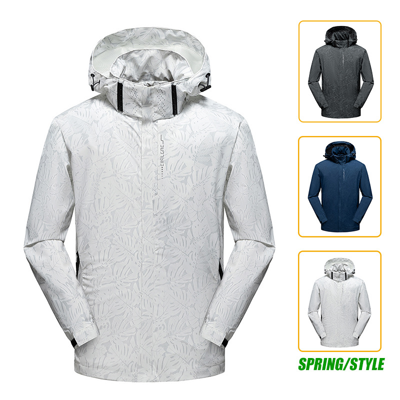 Primavera y otoño delgada chaqueta casual de montaña impermeable a prueba de viento chaqueta deportiva con capuchón hombre