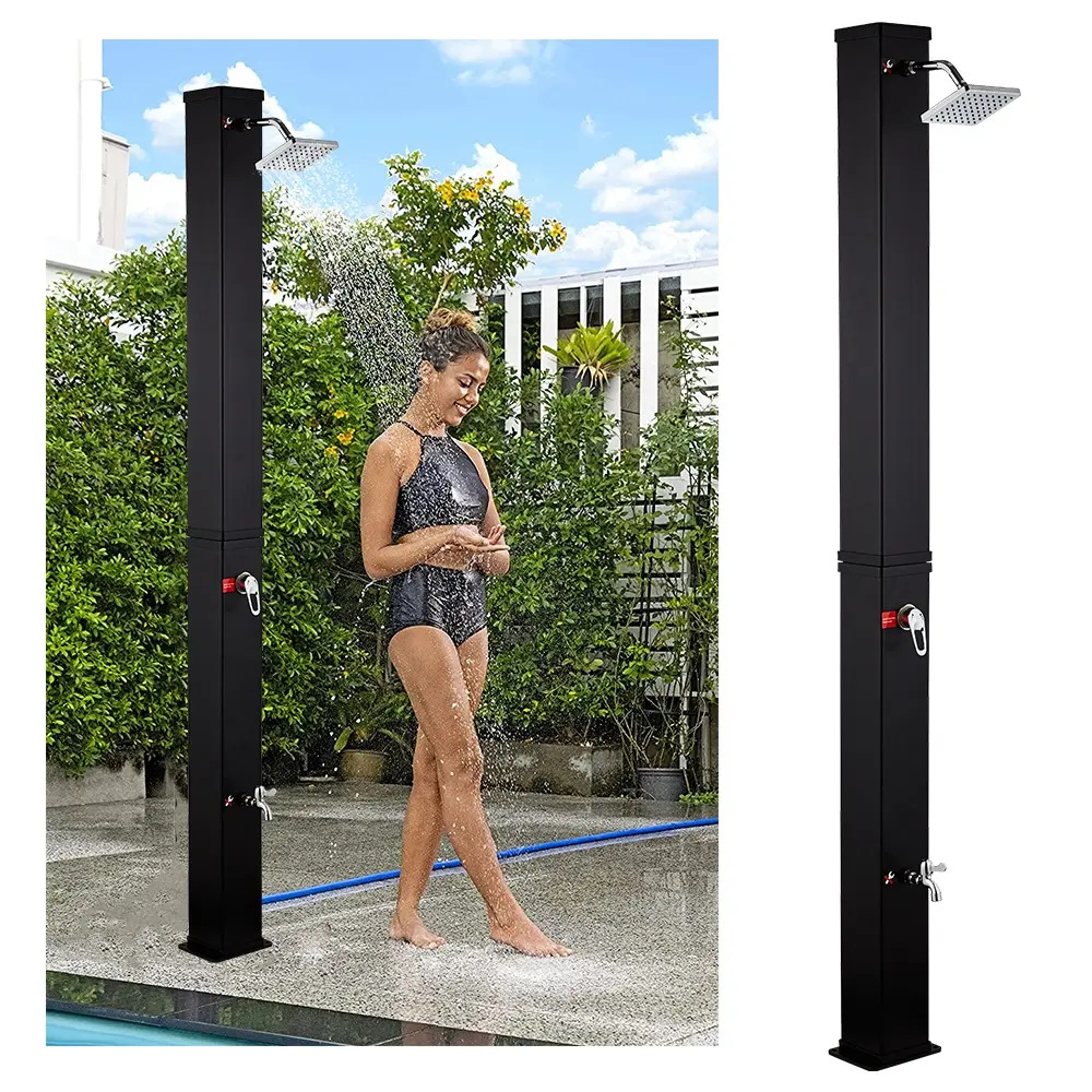 Wenzhou Kangrun calefacción solar 40L gran capacidad cuadrada forma columna de ducha al aire libre solar playa de baño