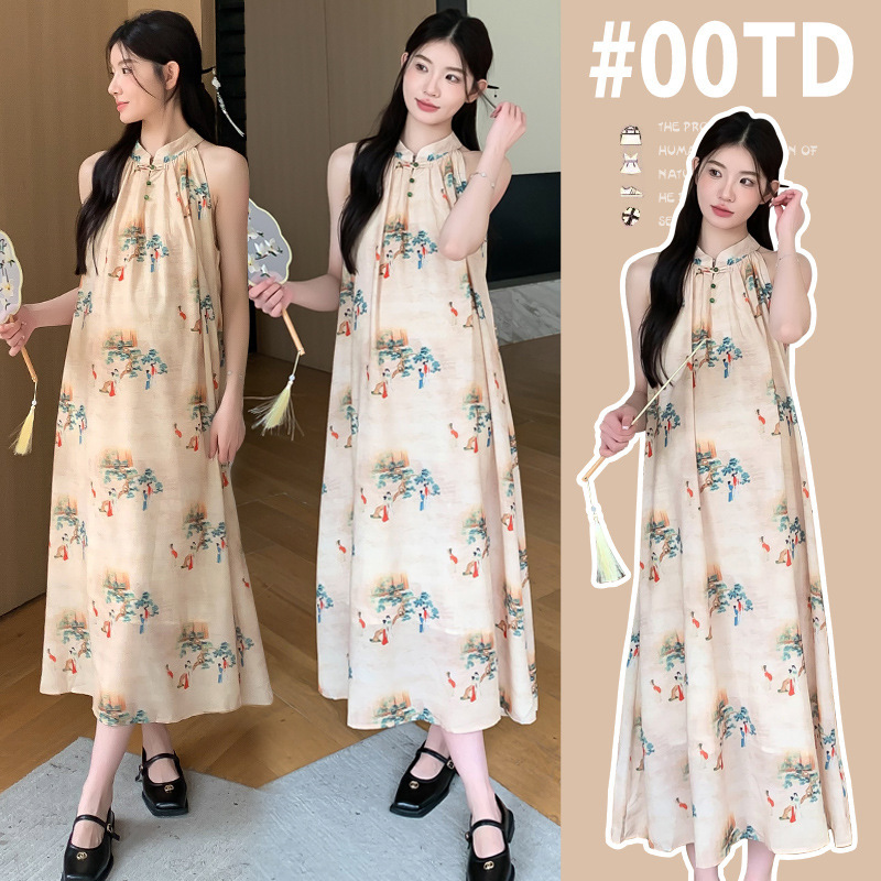Maternity Fashion Summer New National Style Chiffon dress plus size Slimming Belly Covering Fashionable Pregnant Mom Dress Maternity Fashion Summer New National Style Chiffon dress plus size Slimming Belly Covering Fashionable Pregnant Mom Dress