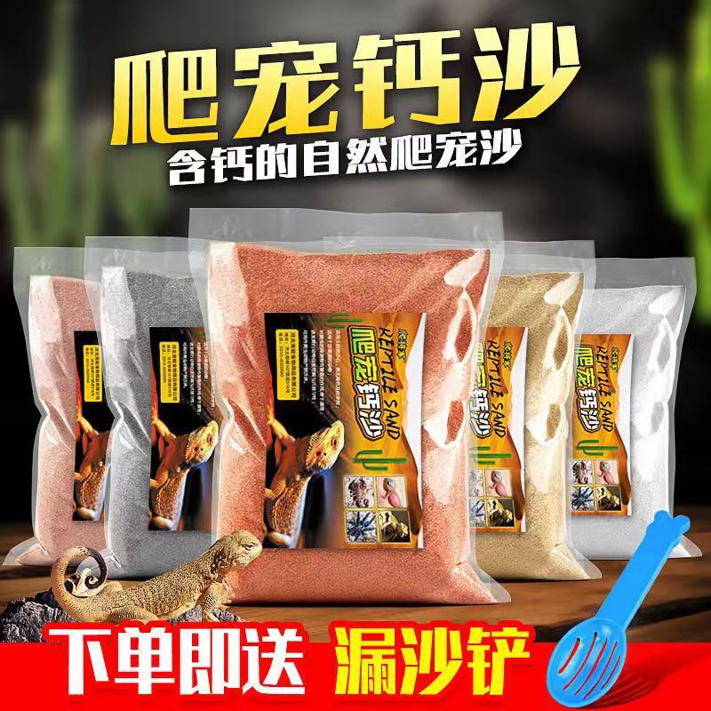 파충류 패드 Shougong 칼슘 모래 바닥 모래 등반 애완 동물 도마뱀 사자 도마뱀 사막 애완 동물 먹이 상자 모래 풍경 1kg